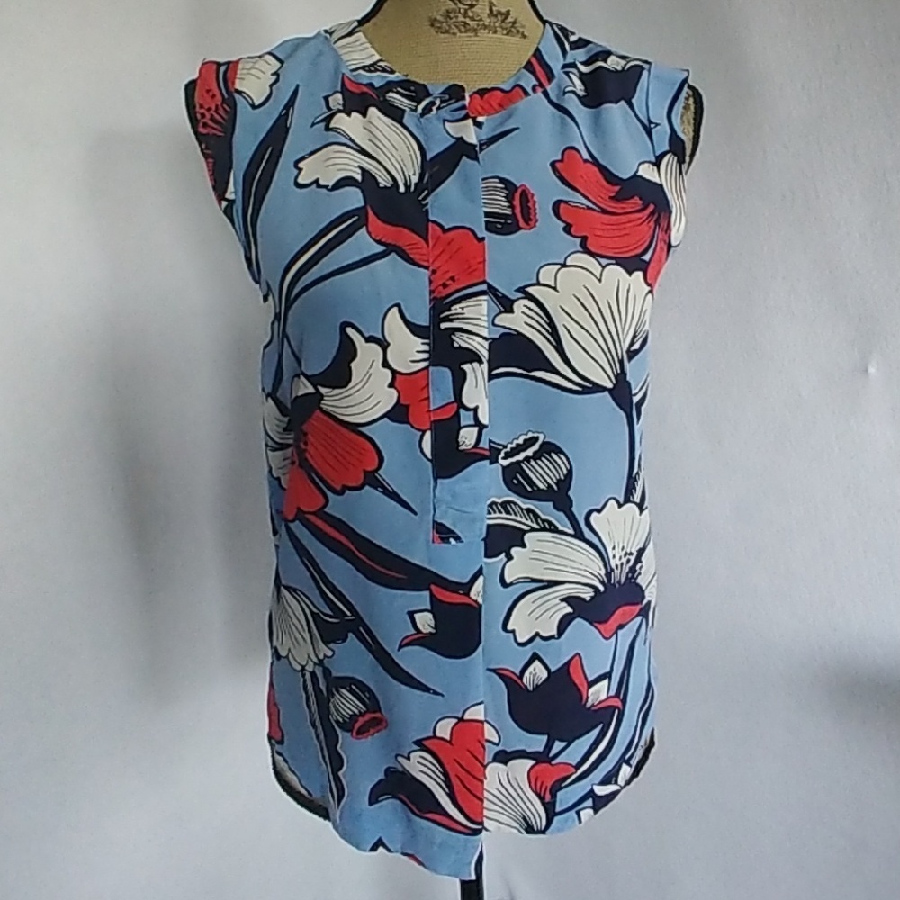 J. Crew Women's Silk Floral Blouse Top